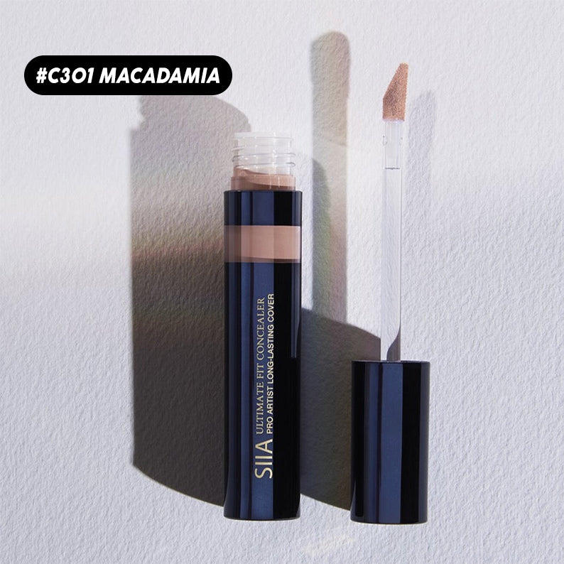 SIIA Ultimate Fit Concealer in shade C301 Macadamia with applicator wand for flawless makeup coverage