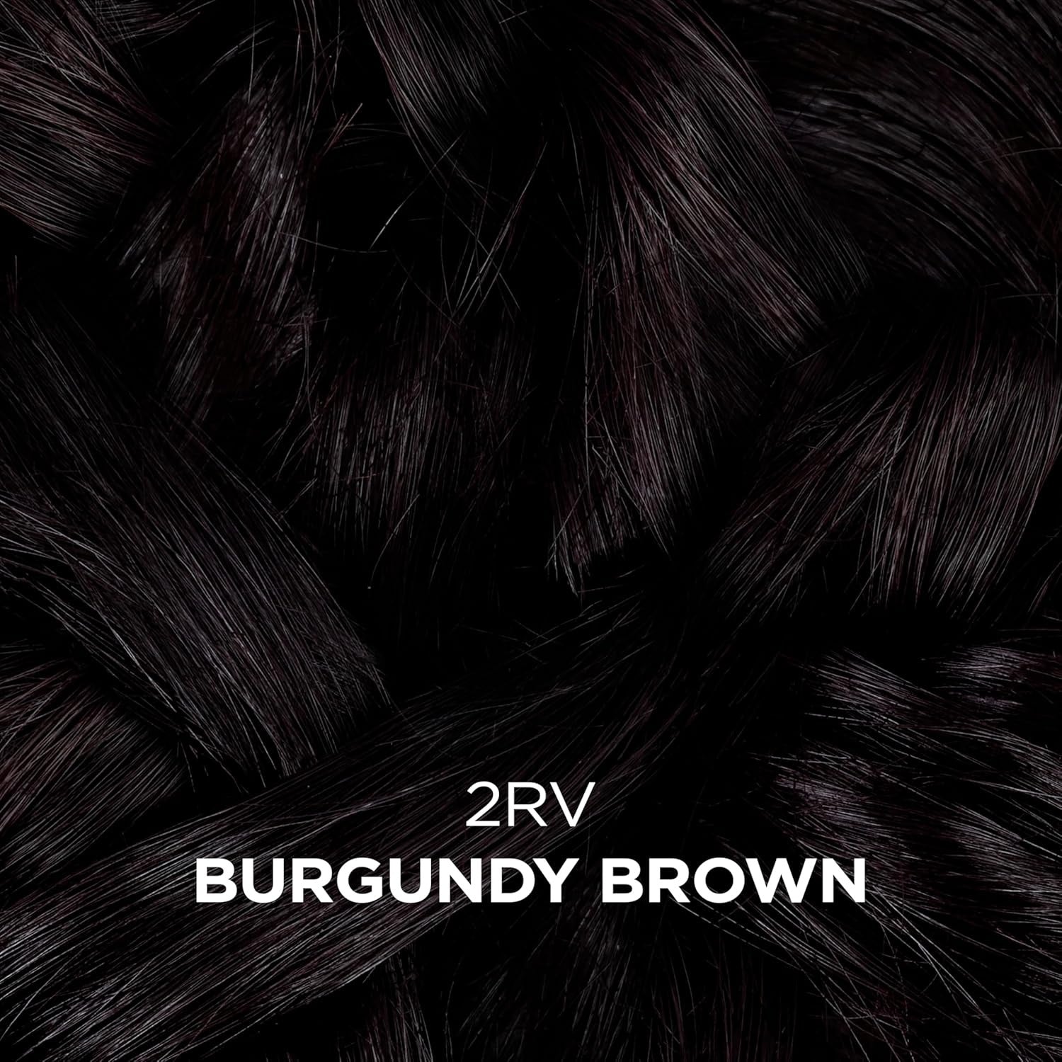 BEAUTIFUL COLLECTION 2RV Burgundy Brown hair swatch close up semi permanent hair color for gray hair