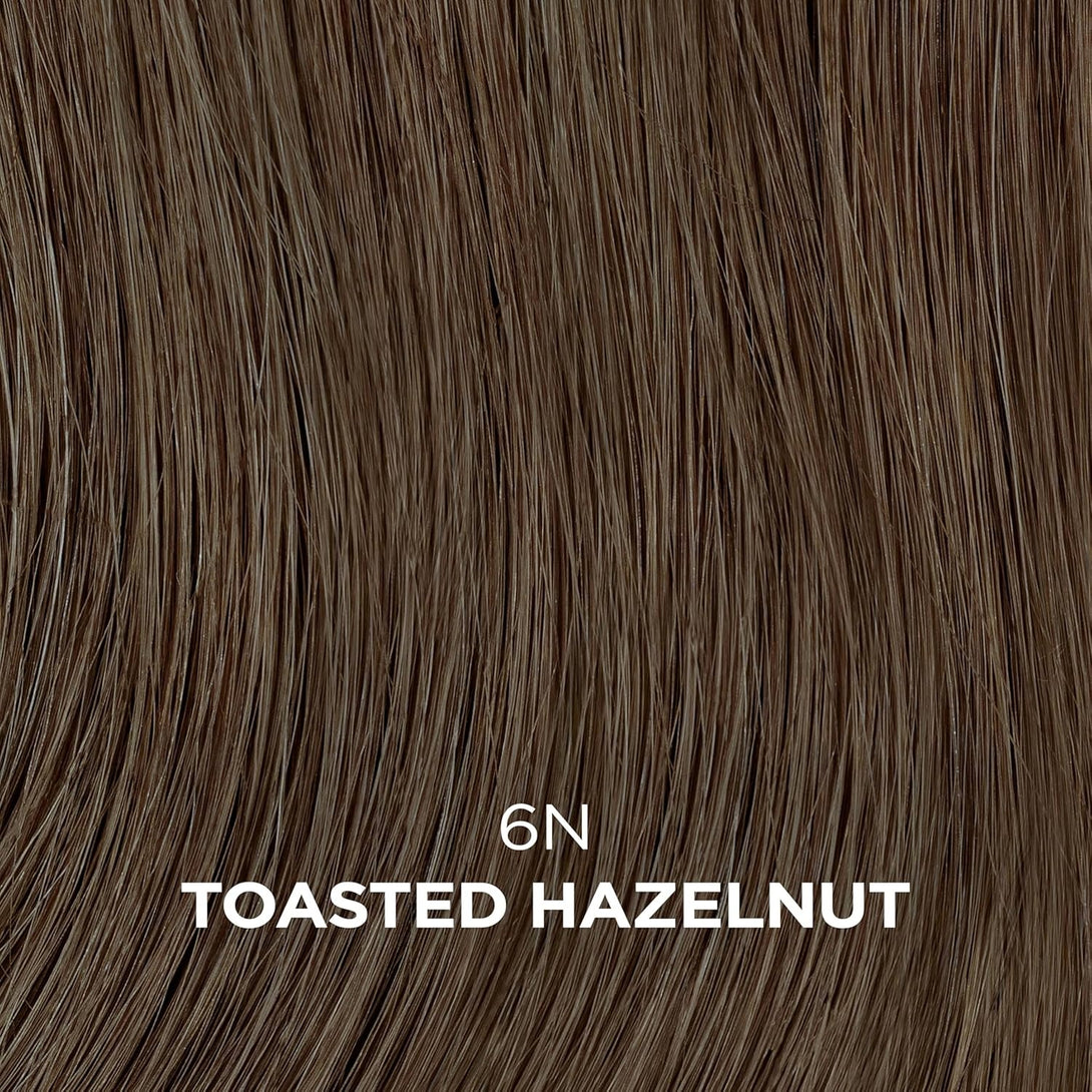 BEAUTIFUL COLLECTION 6N Toasted Hazelnut hair swatch semi permanent hair color for gray hair warm natural brown