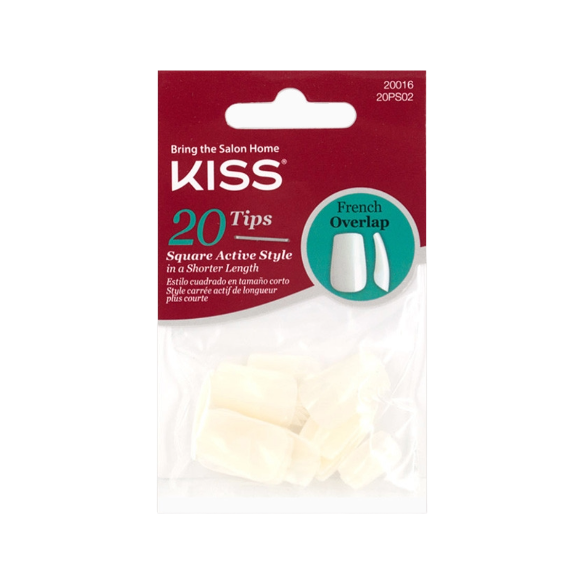 Acrylic Plain Nails French Overlap 20pcs #20PS02