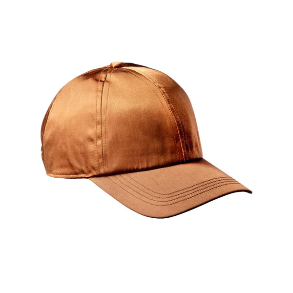 All Over Silky Satin Baseball Cap [Brown] #FH009