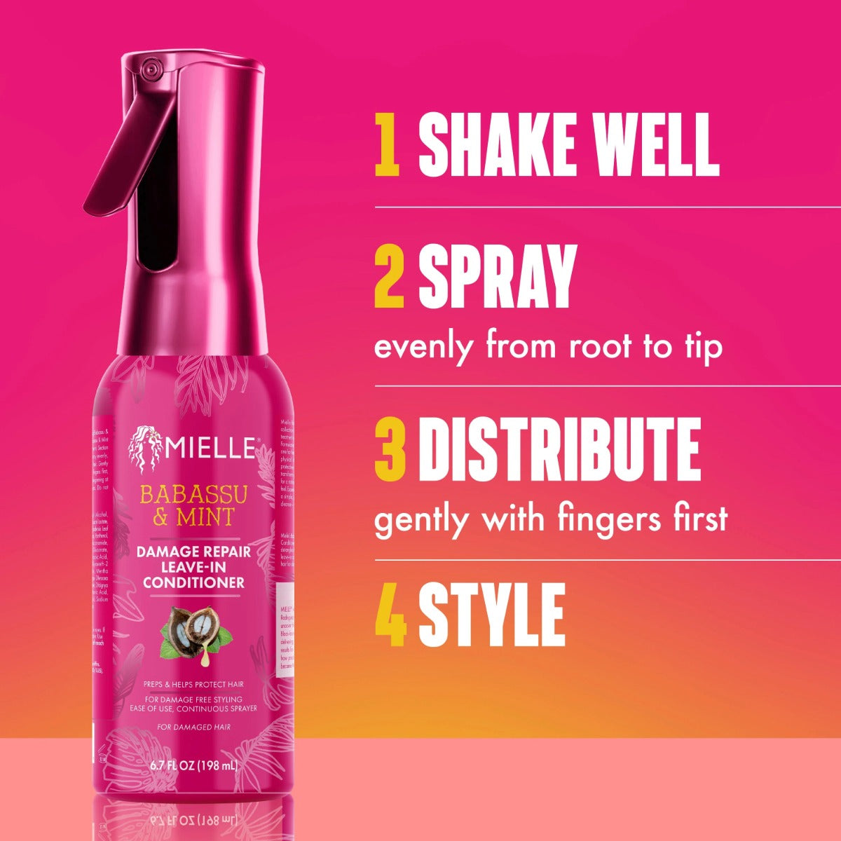 Après-shampooing sans rinçage réparateur de dommages au babassu et à la menthe, 200 g