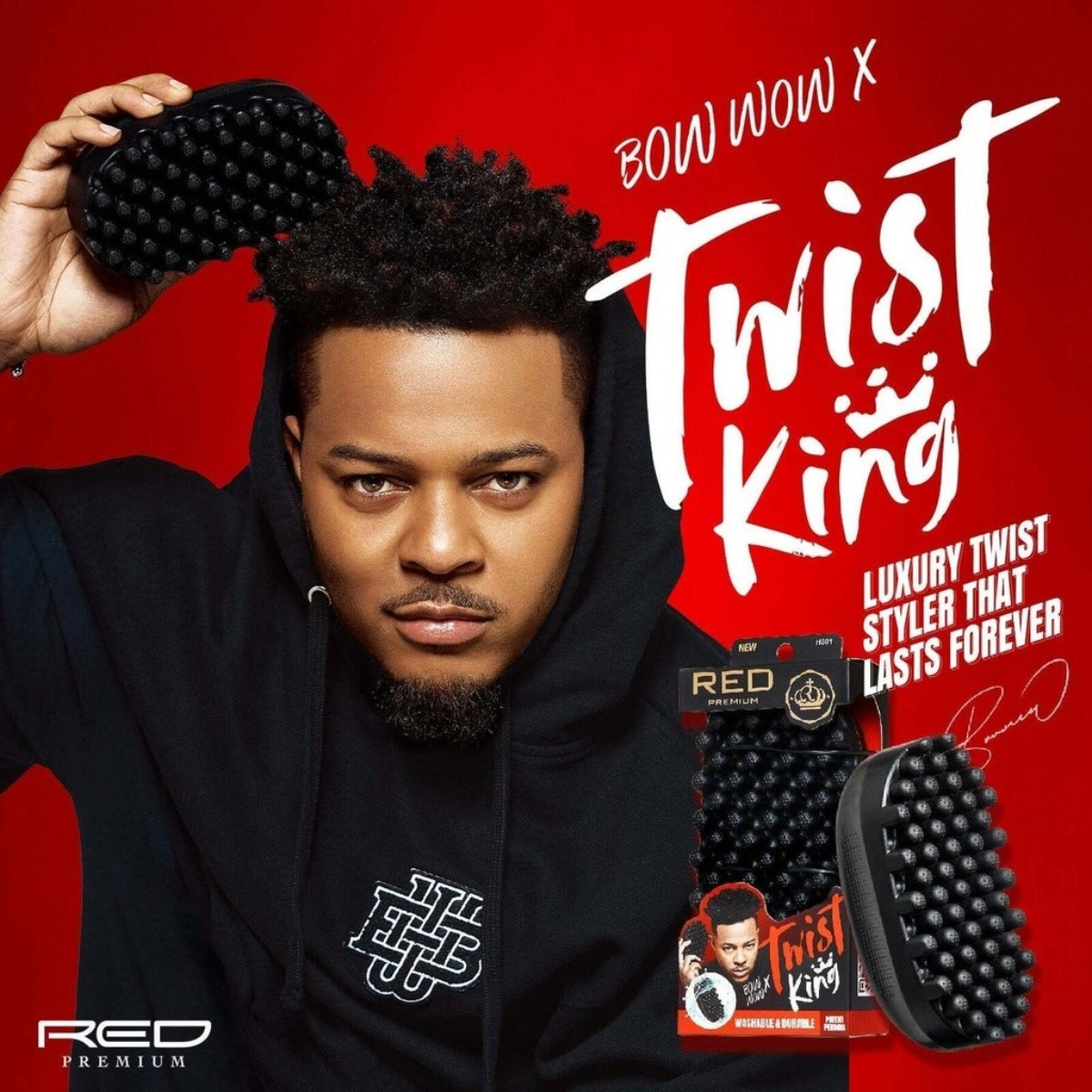 Bow Wow X Twist King Premium Luxury Twist Styler Brush [Curved & Densed] #HS03