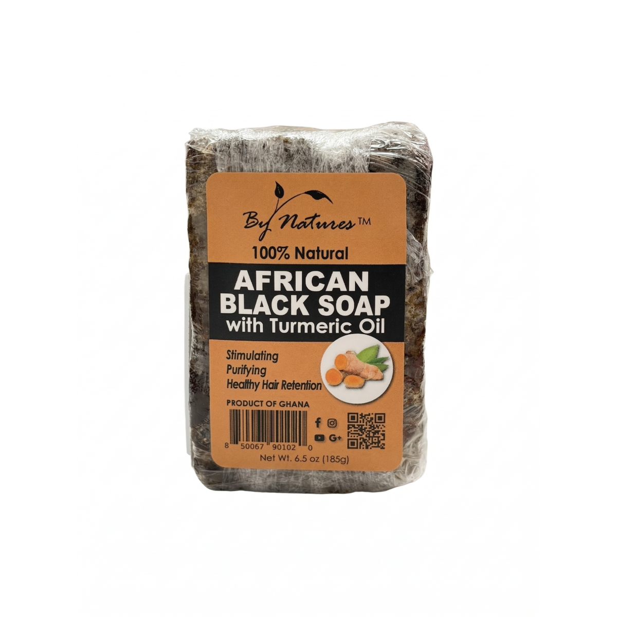 Savon Noir Africain By Natures [Huile de Curcuma] 6oz