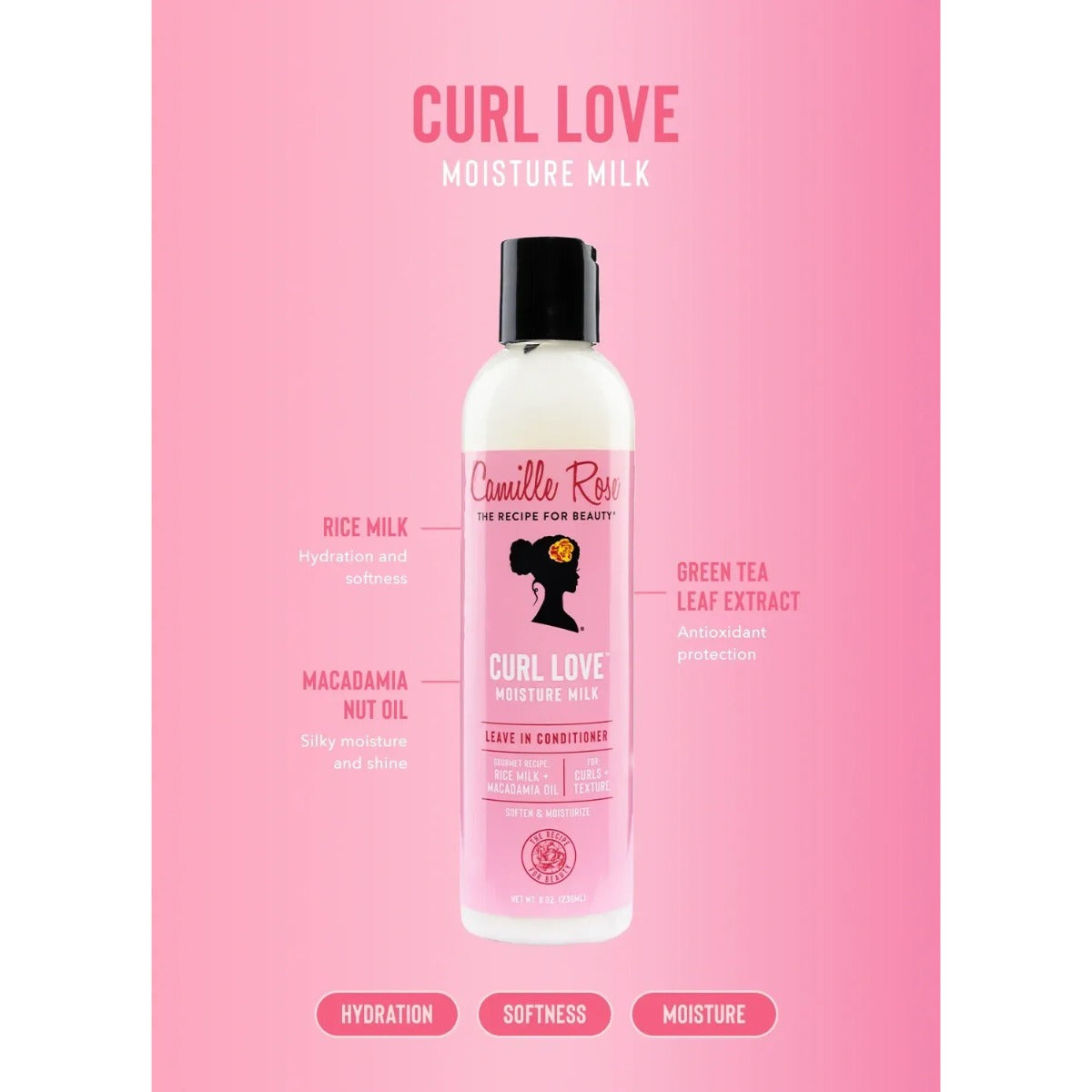 Camille Rose Curl Love Après-shampoing sans rinçage 8oz