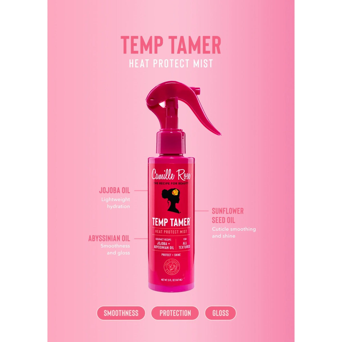 Camille Rose Temp Tamer Heat Protect Mist 5oz