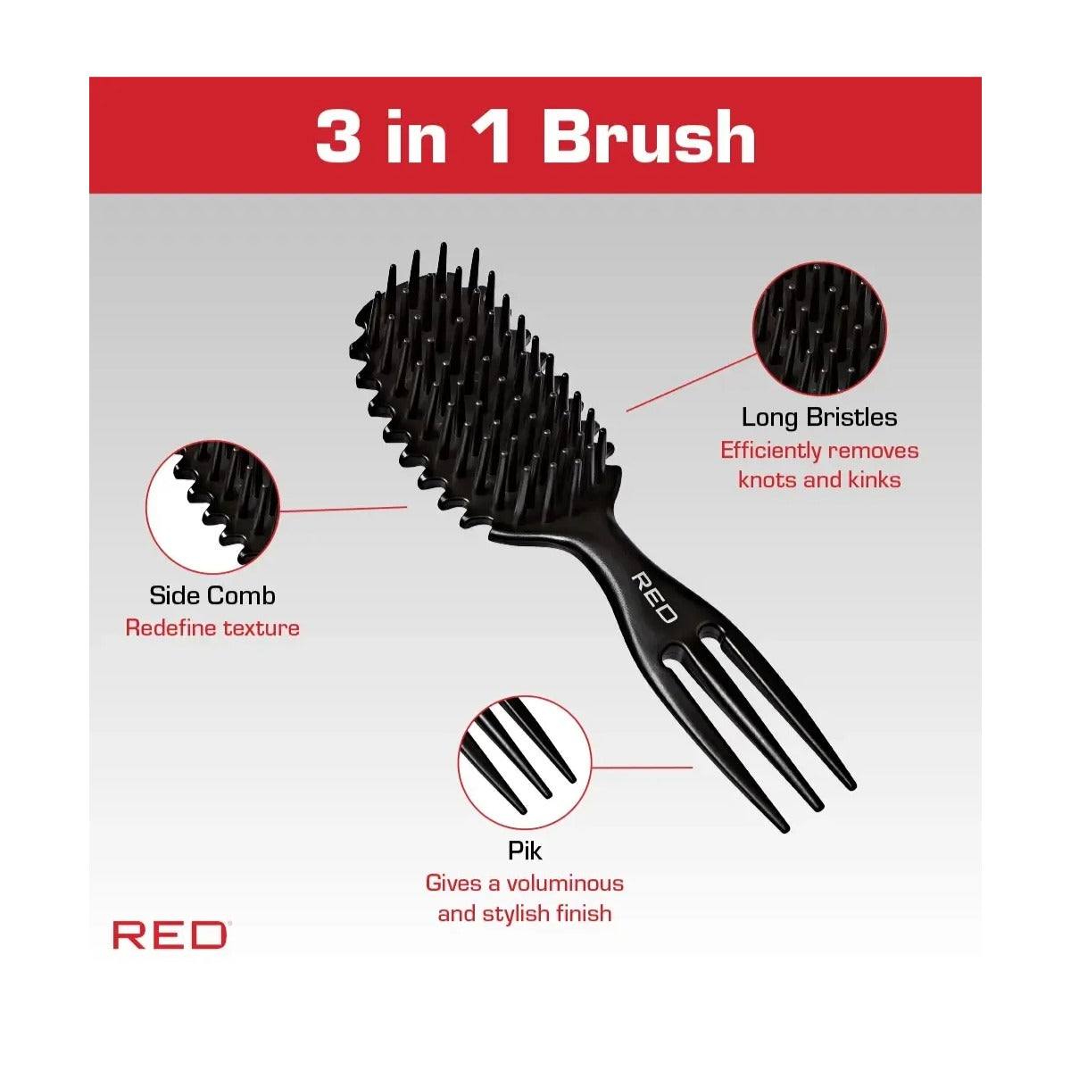 Brosse démêlante Curl &amp; Care RED #HH272 [Noir]