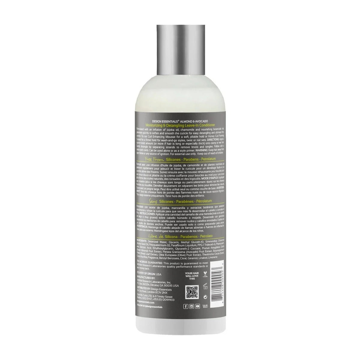 DESIGN ESSENTIALS Almond & Avocado Leave-In Conditioner 12oz