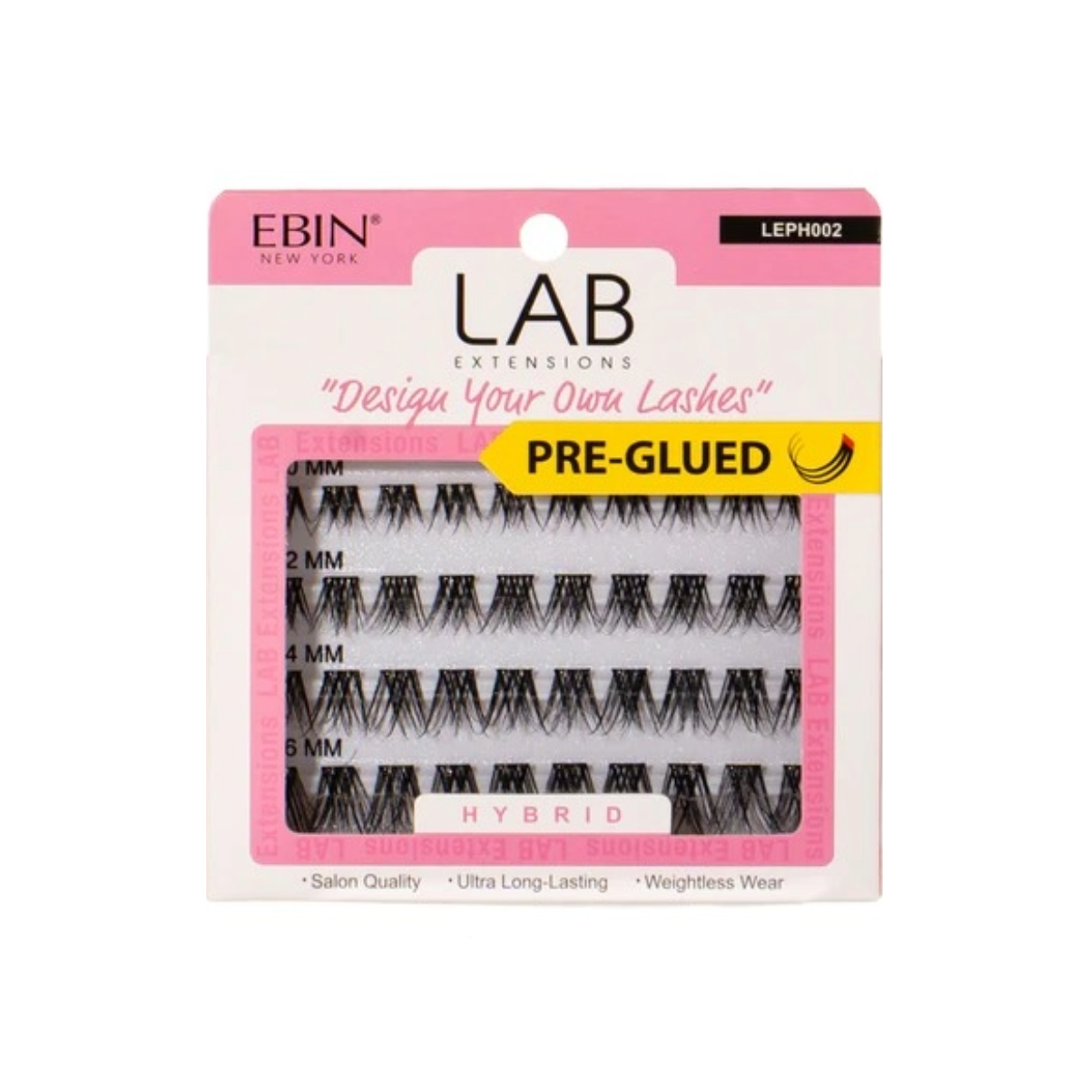 EBIN Lab Extensions Cils en grappes pré-collés [Hybrid] #LEPH002