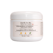 Crème pour le visage et le corps à la collagène et à la vitamine E Earth To Me 8oz