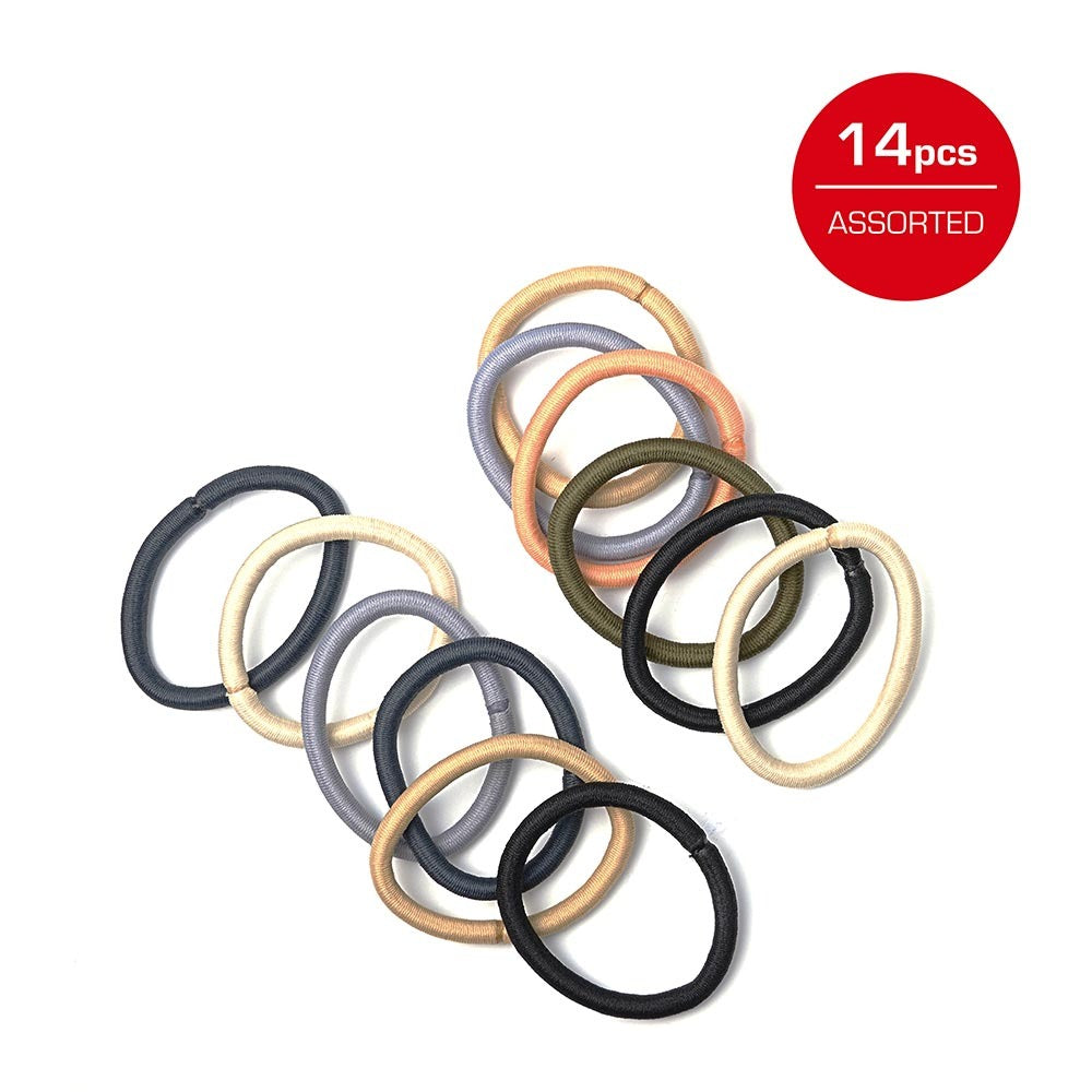 Elastic Hair Band 5mm 14pcs #Heb11 [Assorted Multi Color]