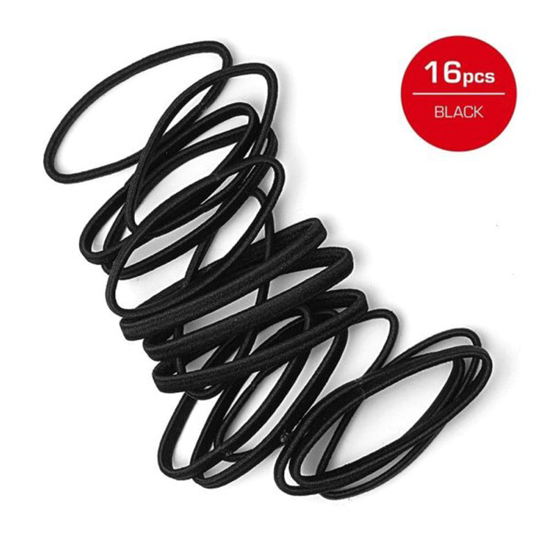 Flat Elastic Hair Band 5mm 16pcs #HEB05 [Black]