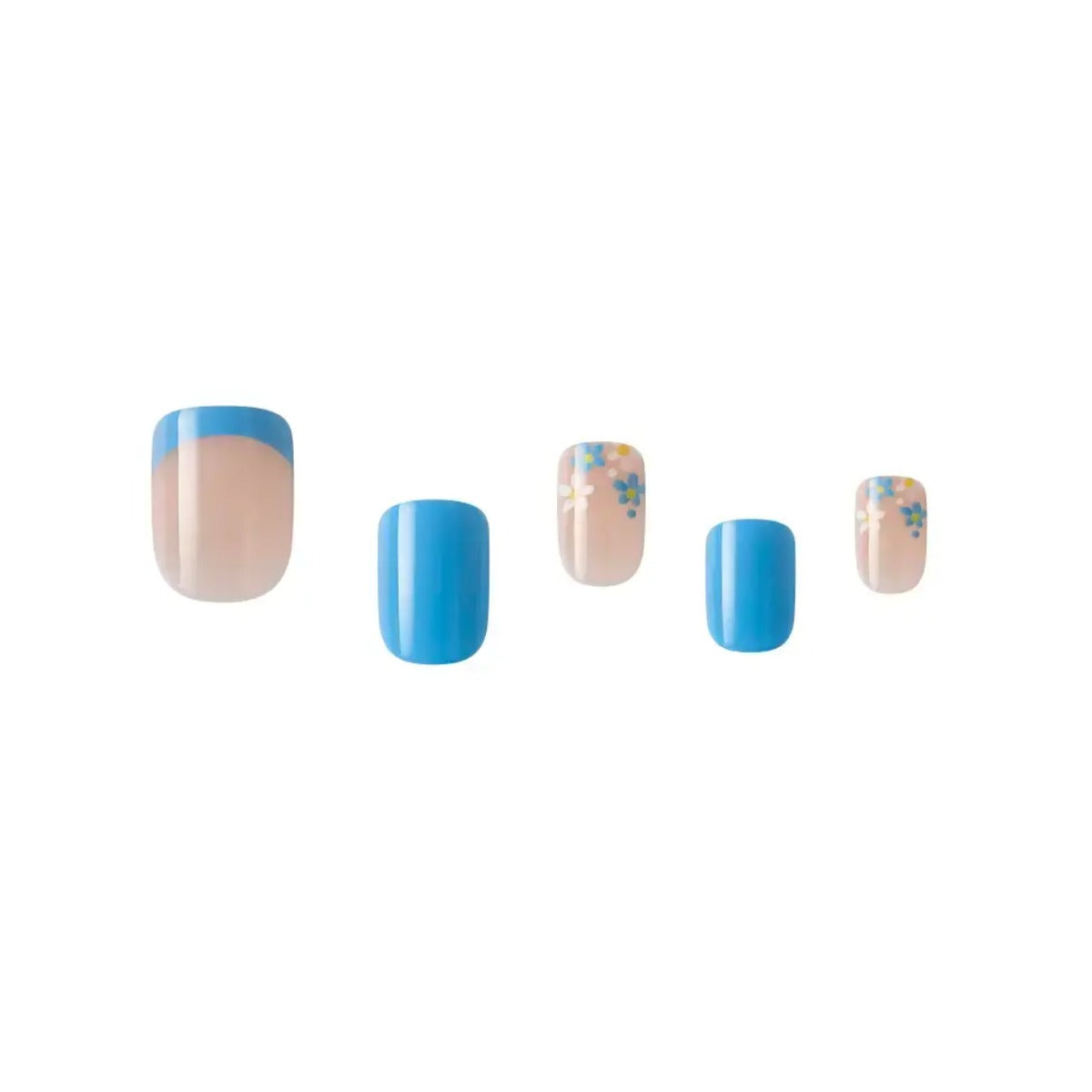 GOLD FINGER Little Diva Faux Ongles Autocollantes [Blue Daisy] #BLL11