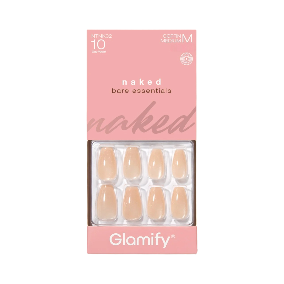 Glamify Naked Press On Nails [Coffin Medium] #NTNK02