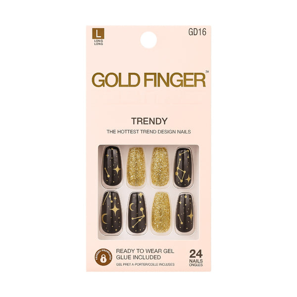 Kiss Gold Finger Trendy [L] #Gd16 - Étoiles filantes