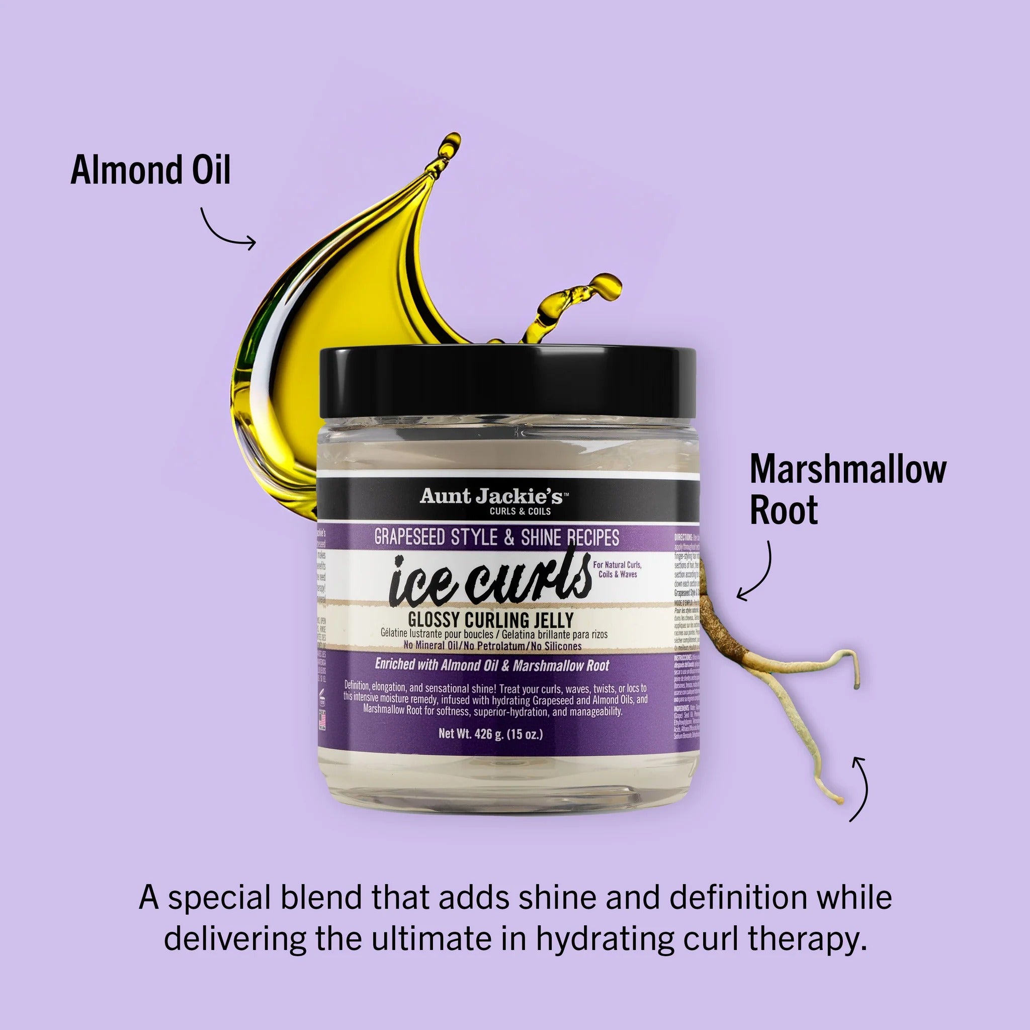 Gelée glacée aux pépins de raisin pour boucles brillantes