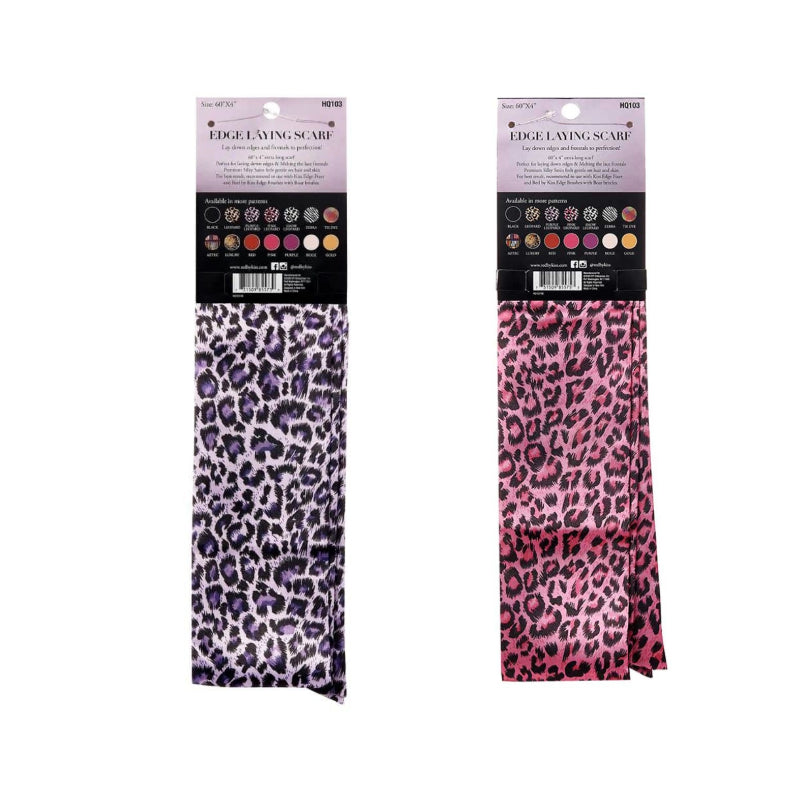 Super Sleek Edge Laying Scarf [Purple Leopard / Pink Leopard] #HQ103