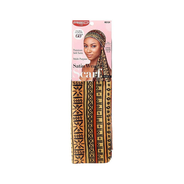 #HQ124 [Aztec 1] Silky Satin Wrap Scarf 60"x16"