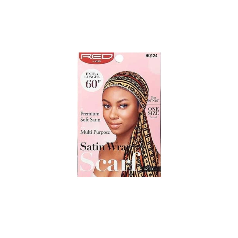 #HQ124 [Aztec 1] Écharpe en satin soyeux 60"x16"