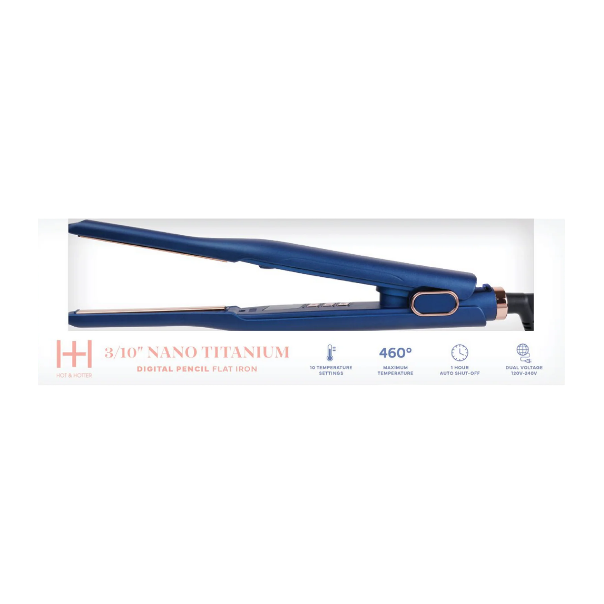 H&H Nano Titanium Digital Pencil Flat Iron 3/10” [Blue] #5938
