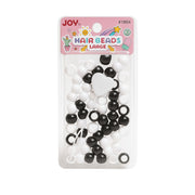 Grandes perles pour cheveux [noir et blanc] #01804