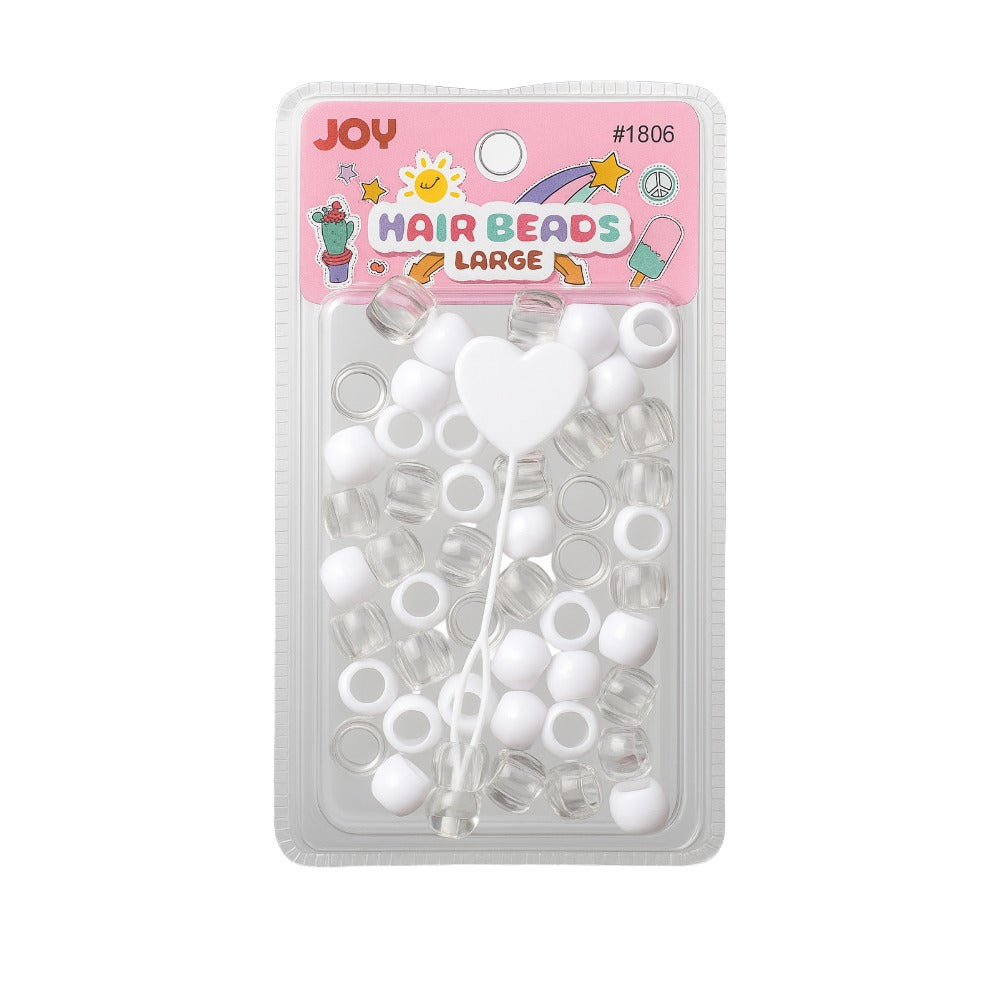 Hair Beads Large [White & Clear Color] #01806