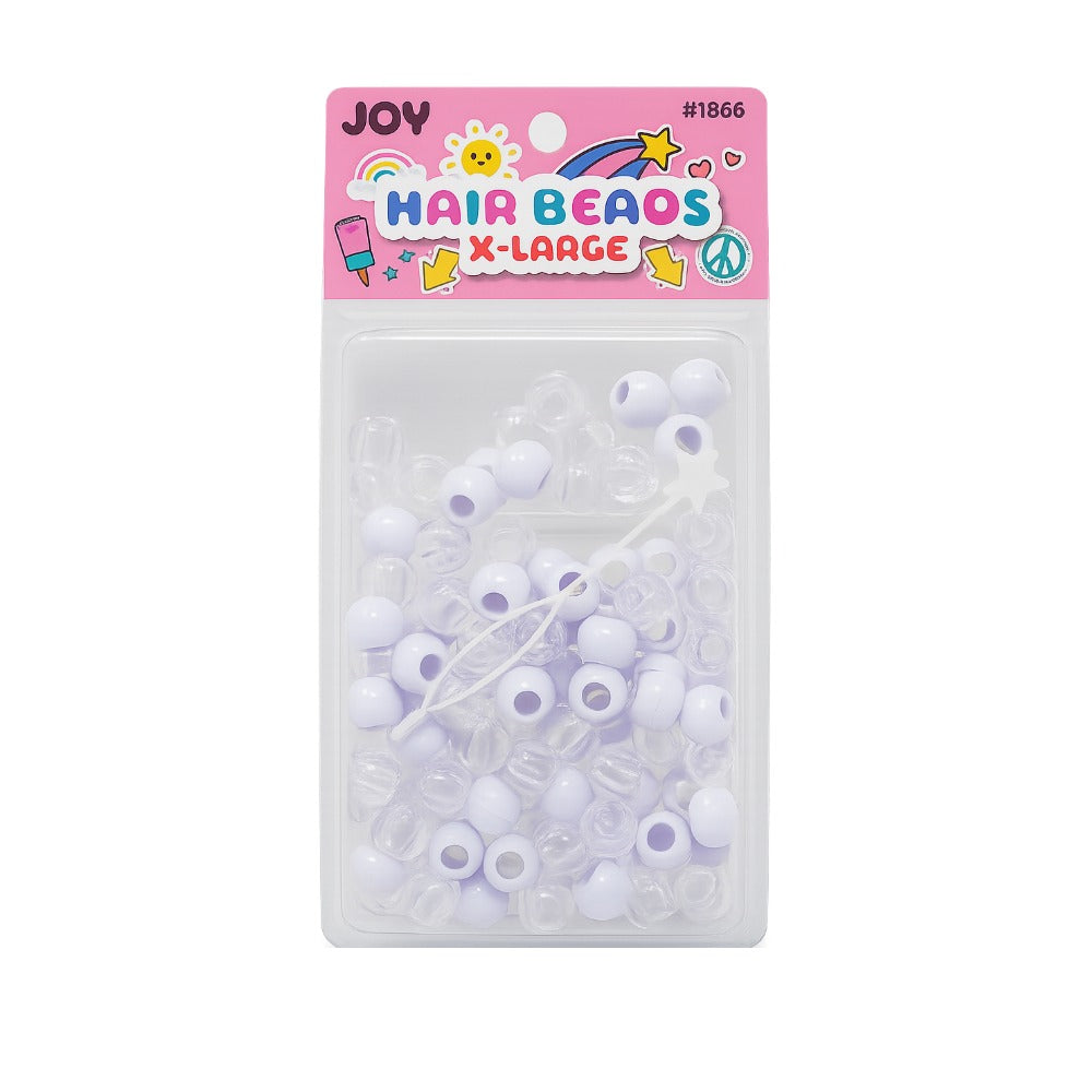Hair Beads X-Large [White & Clear] #01866
