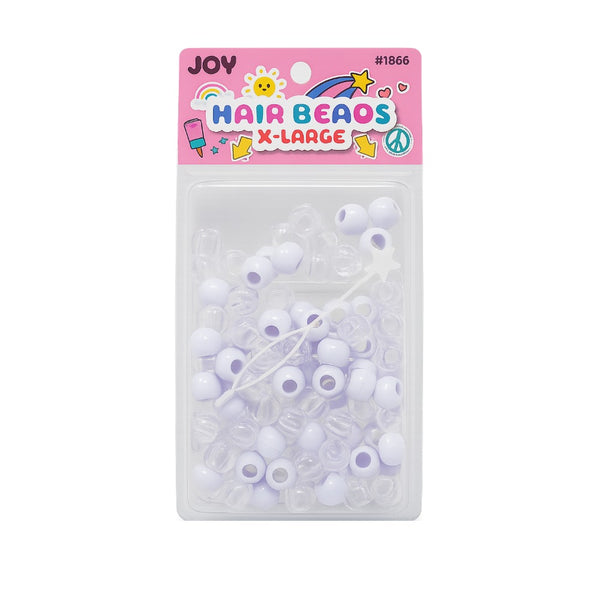 Perles pour cheveux XL [Blanc et Transparent] #01866