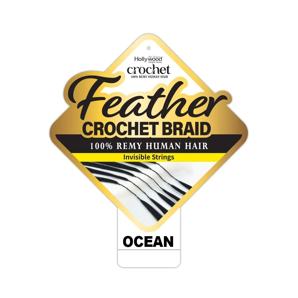 Human Hair Feather Crochet Braid Ocean 18"