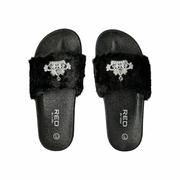 Chausson en fourrure Jewel [Black] #FW32 Grand