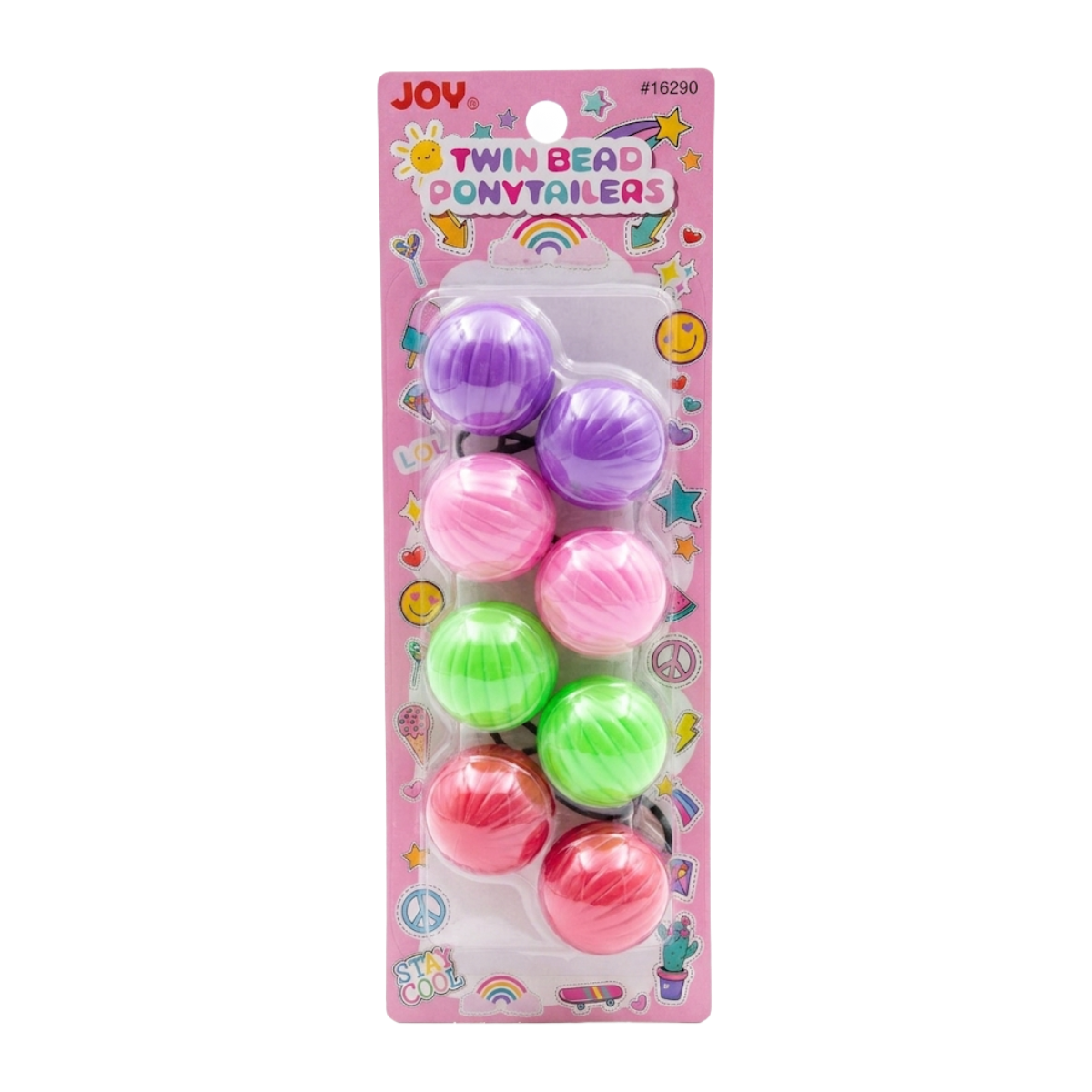 Queue de cheval Joy Twin perles 40 mm [Couleurs assorties] #16290