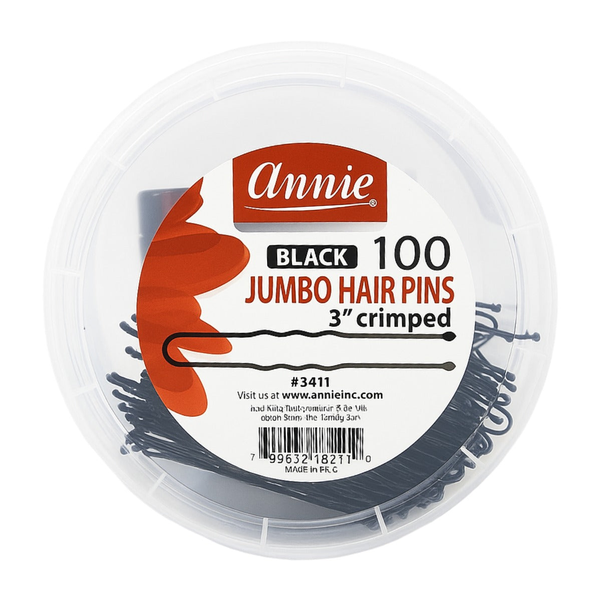 Épingles à cheveux jumbo serties 3" 100 pièces [Noir] #03411