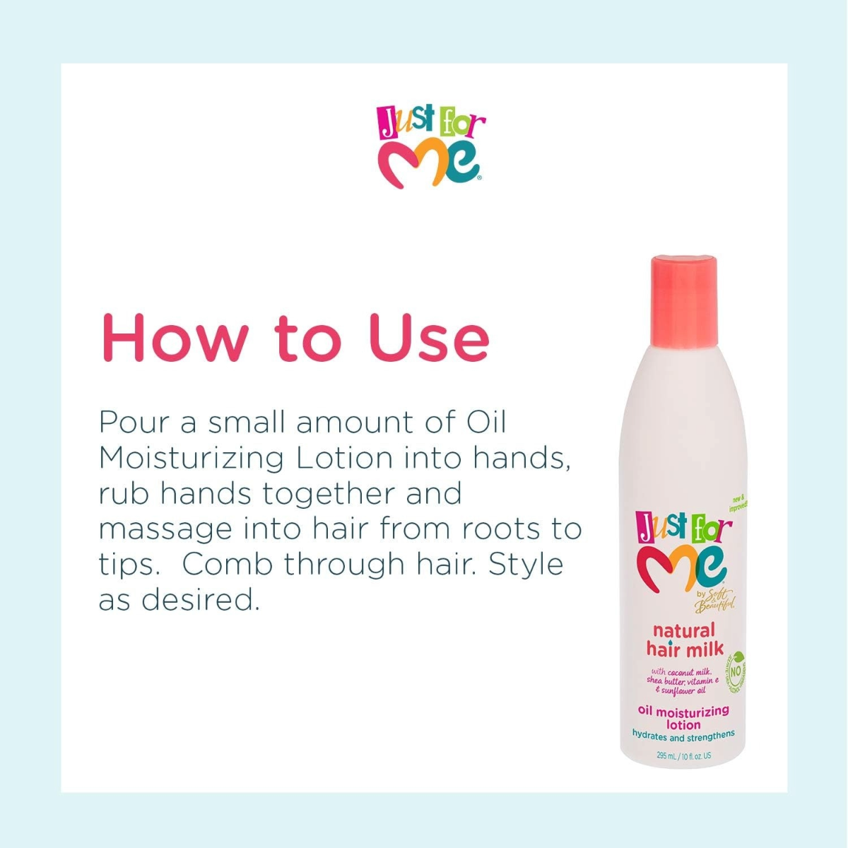 Just For Me Hair Milk Oil Moisturizing Lotion 10oz