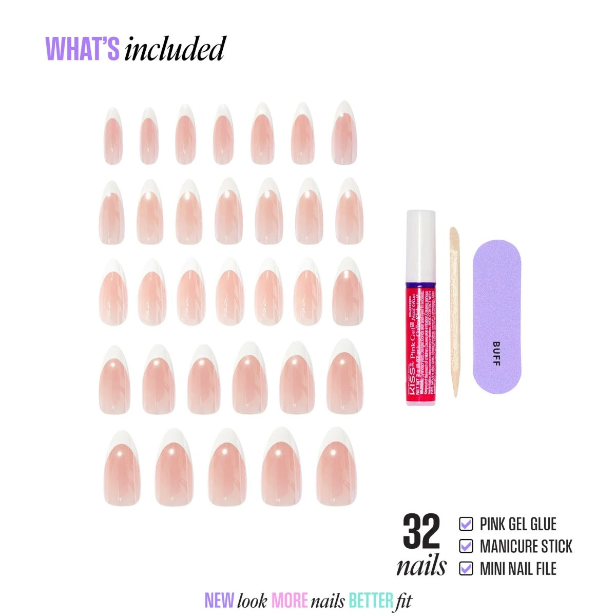 KISS NEW YORK Core French Ongles En Acrylique [Fascinating] #CF08