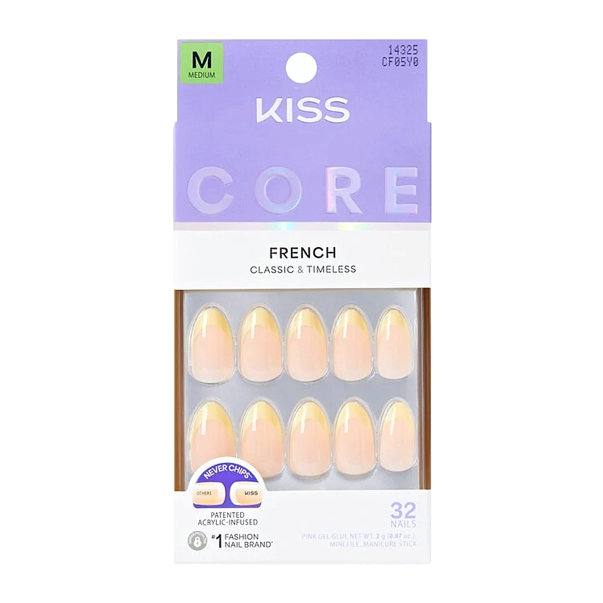 KISS NEW YORK Core French Ongles En Acrylique [Mic Drop] #CF05Y0