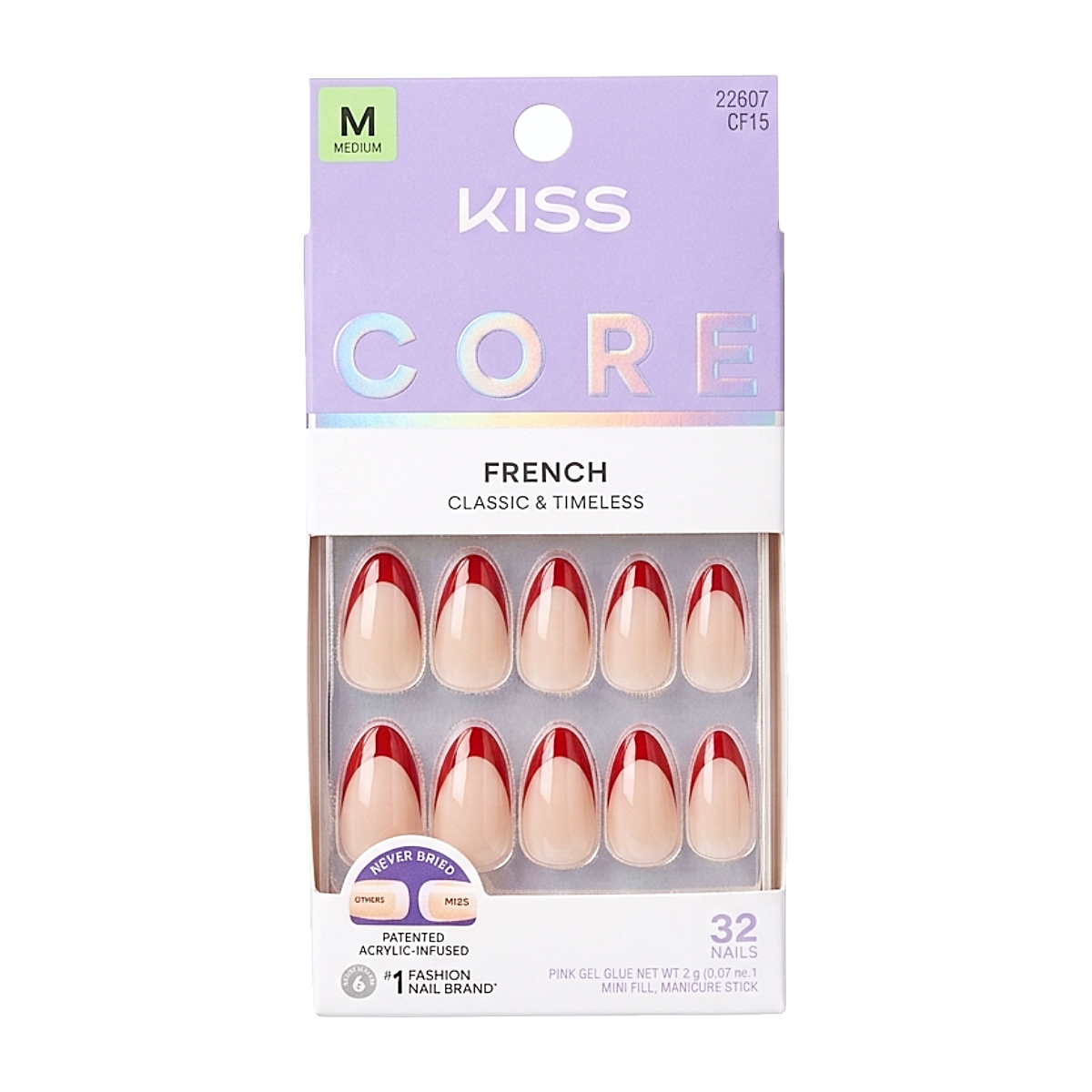 KISS NEW YORK Core French Ongles En Acrylique [Optimistic] #CF15