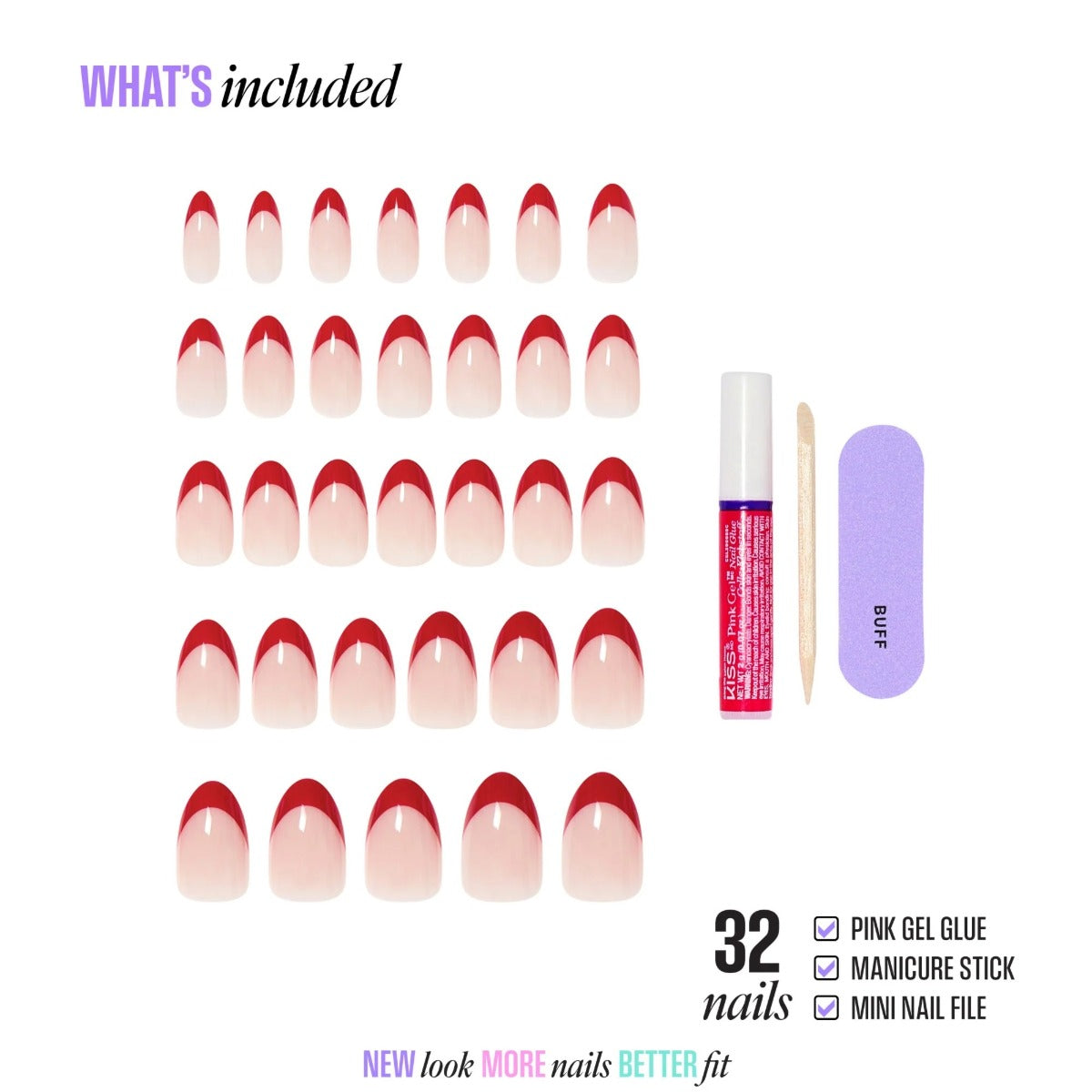 KISS NEW YORK Core French Ongles En Acrylique [Optimistic] #CF15