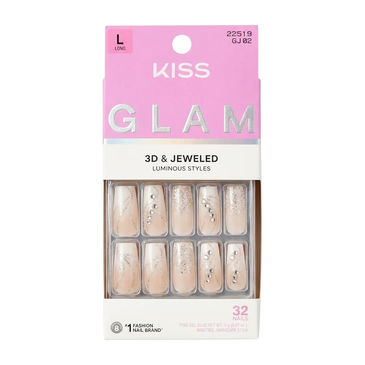 KISS NEW YORK Glam 3D & Jeweled Ongles En Acrylique
[Wrapped in Beauty] #GJ02