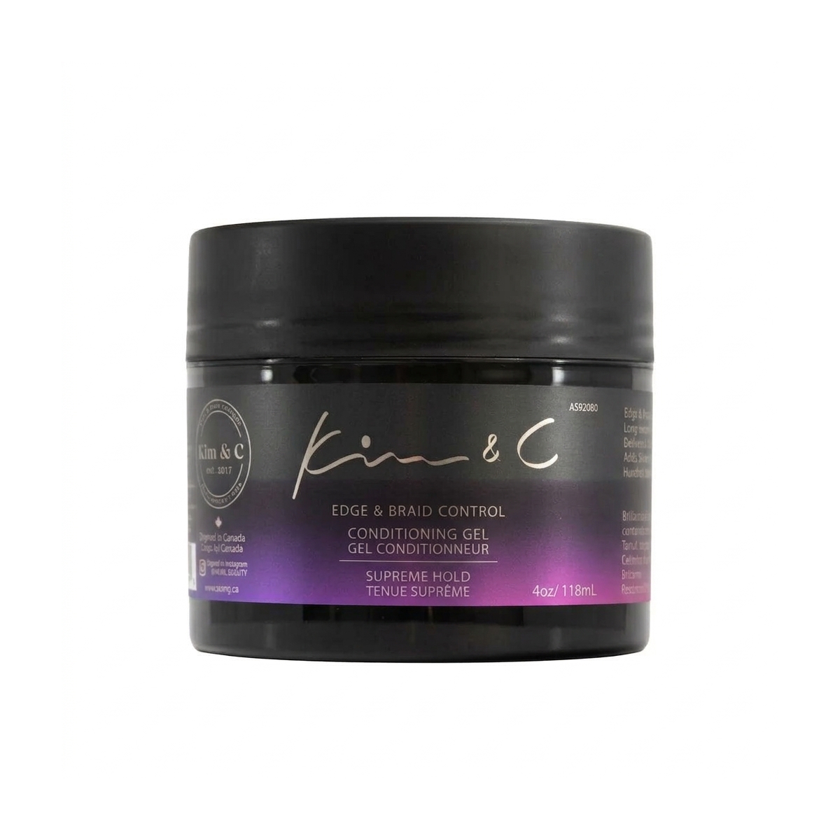 K&C Gel Coiffant Pour Contours Et Tresses 4oz