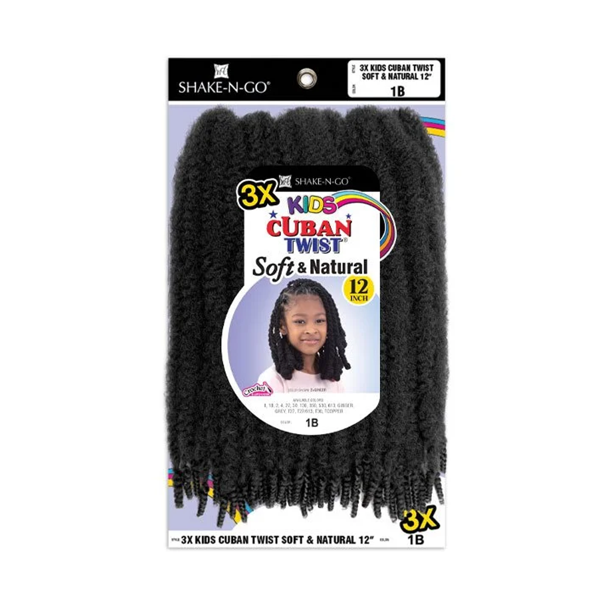 Kids Cuban Twist doux et naturel 12" 3x