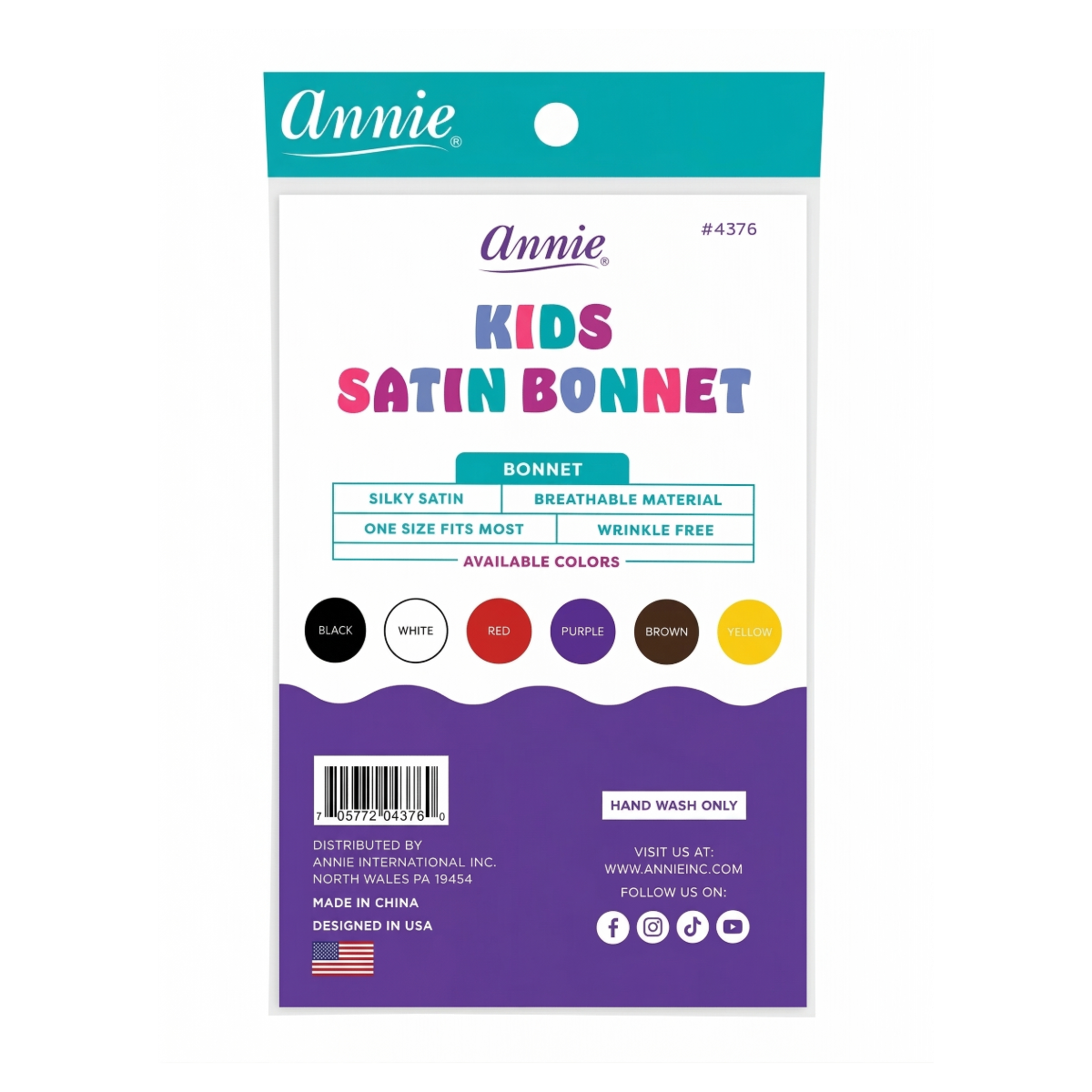 Bonnet en satin pour enfant [Couleurs assorties] #4376