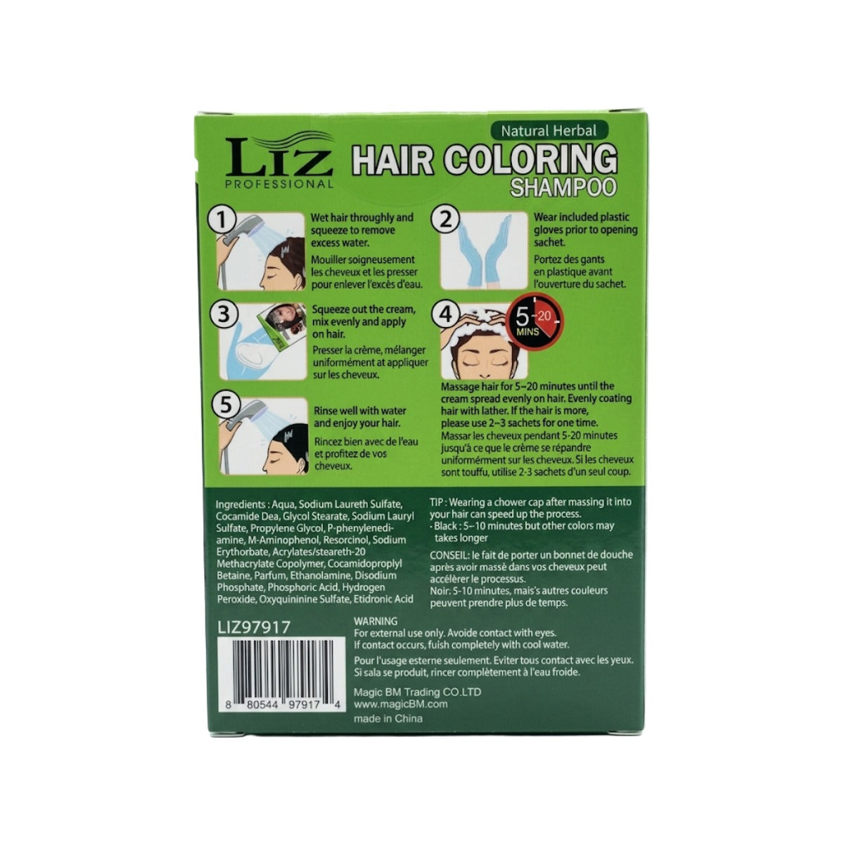 LIZ Hair Coloring Shampoo [Black] 0.85oz