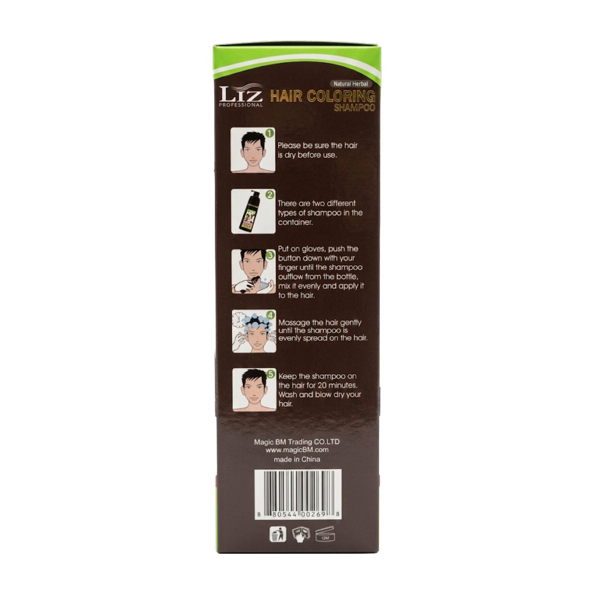 LIZ Shampooing colorant capillaire [Brun] 13.5oz