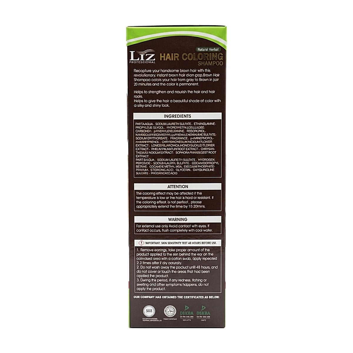 LIZ Shampooing colorant capillaire [Brun] 13.5oz