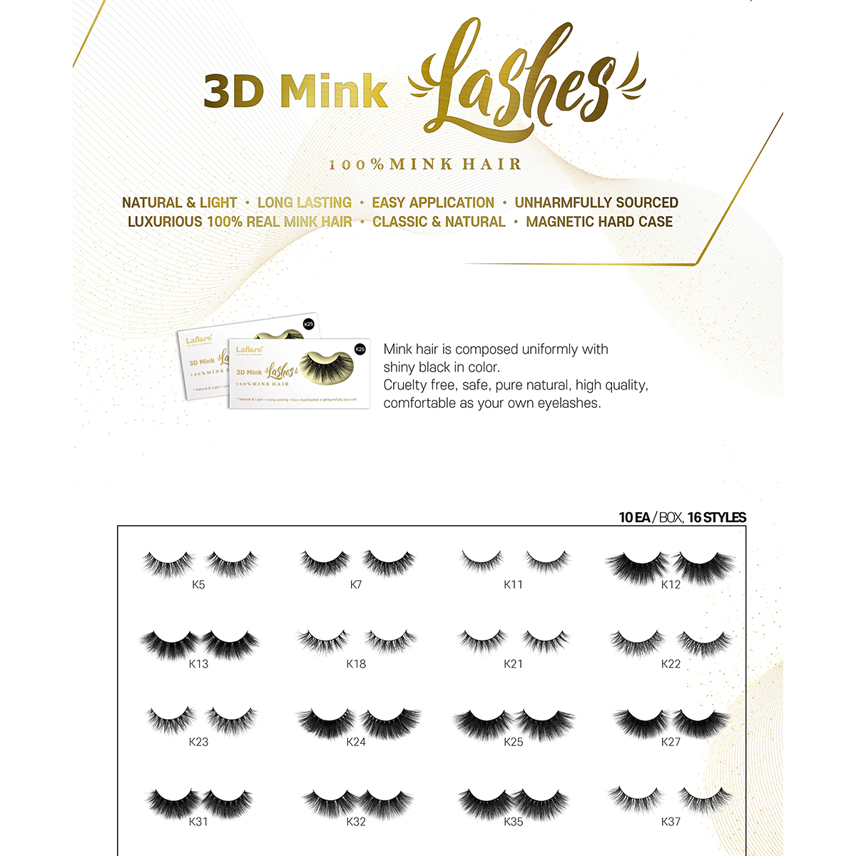 Laflare 3D Mink Lashes #K05