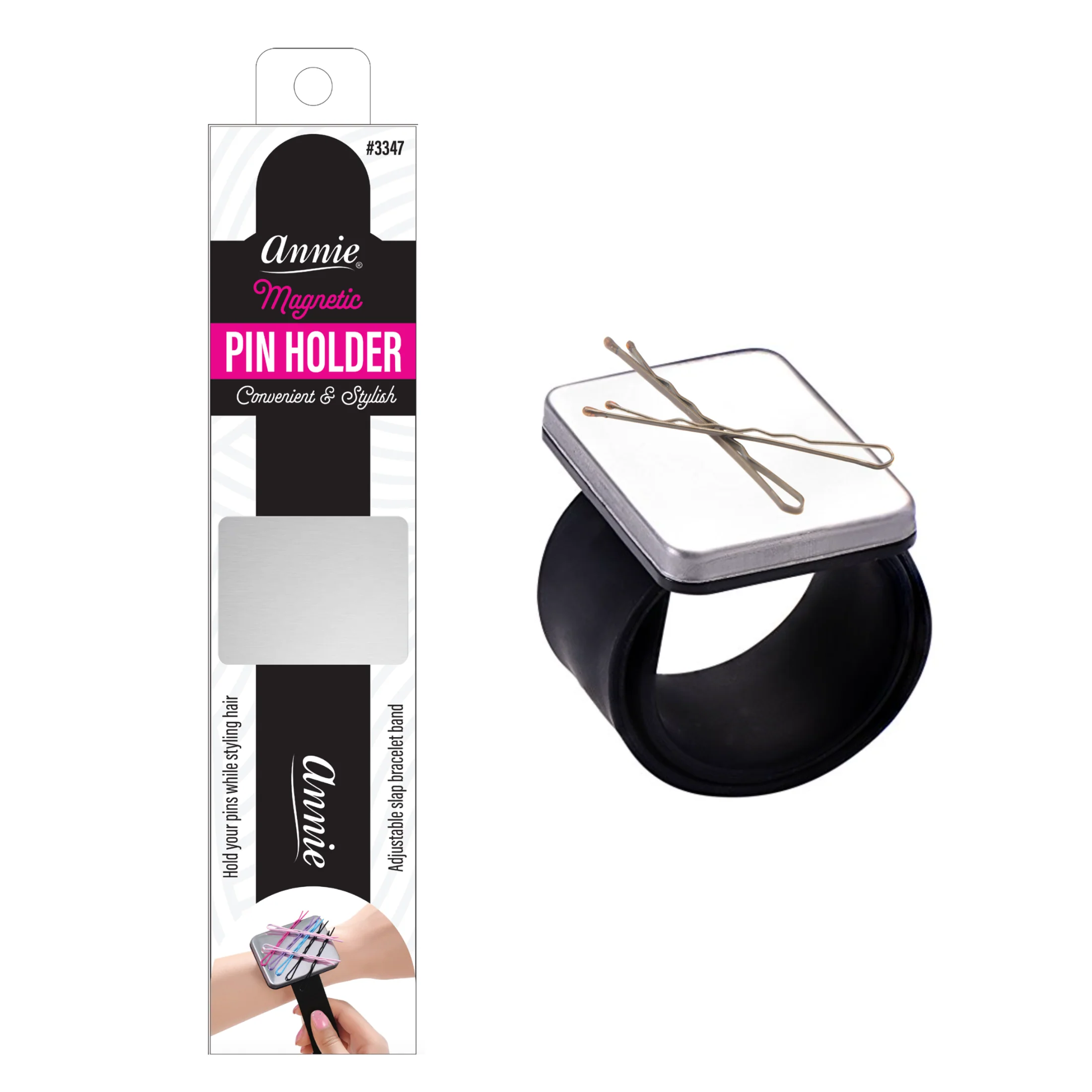 Bracelet à pression magnétique avec porte-épingle [couleurs assorties] #03347