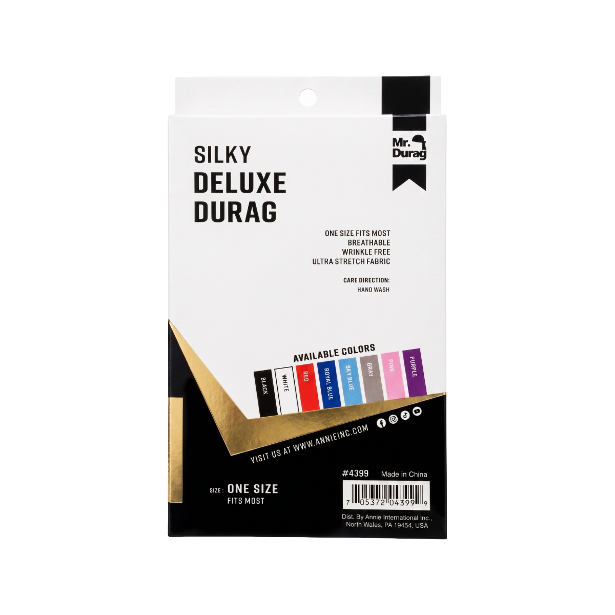 Mr. Durag Durag Deluxe Soie [Couleurs Variées] #4399