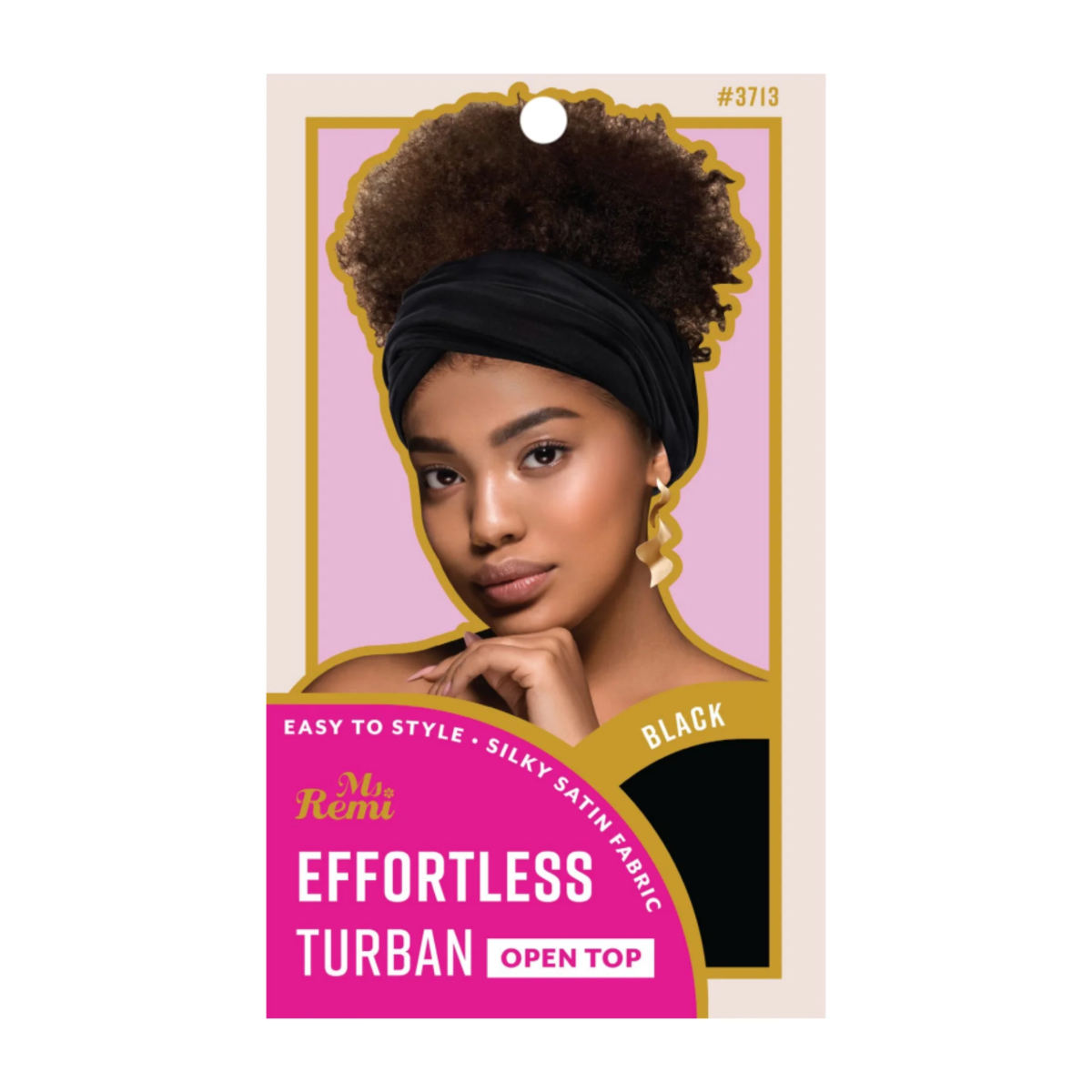 Ms.Remi Effortless Turban Scarf Open Top [Black] #3713