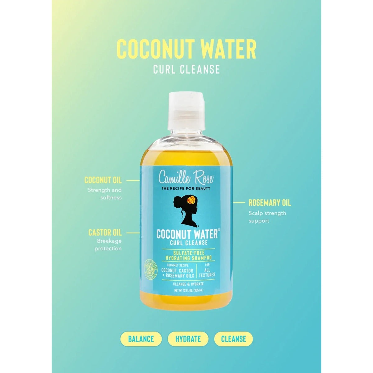 Camille Rose Coconut Water Shampoo 12oz