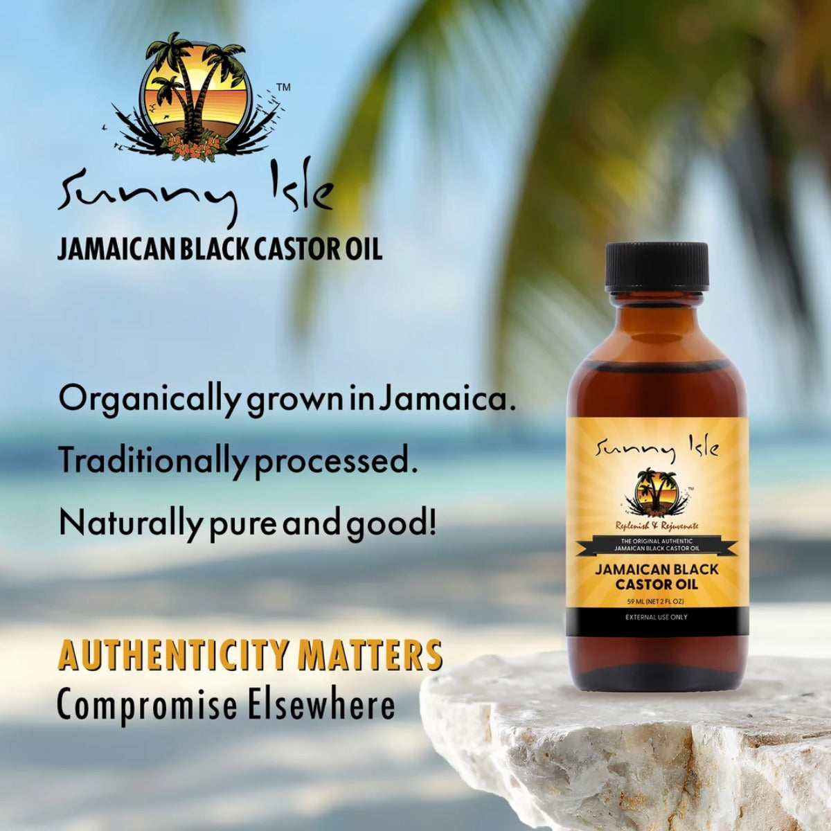 Sunny Isle Huile De Ricin Noire Jamaïcaine 8oz